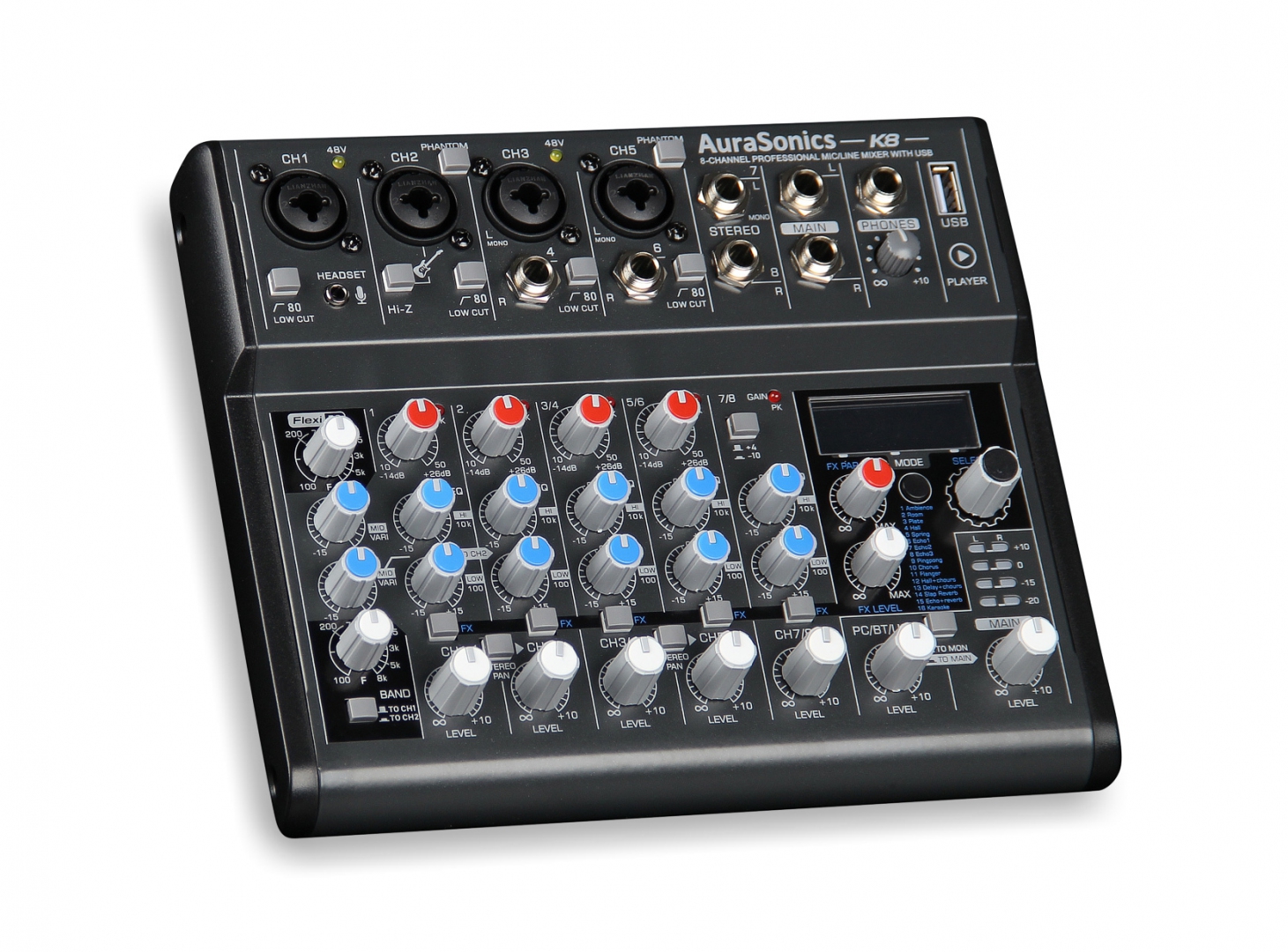 AuraSonics K8 компактный микшерный пульт в Карталах