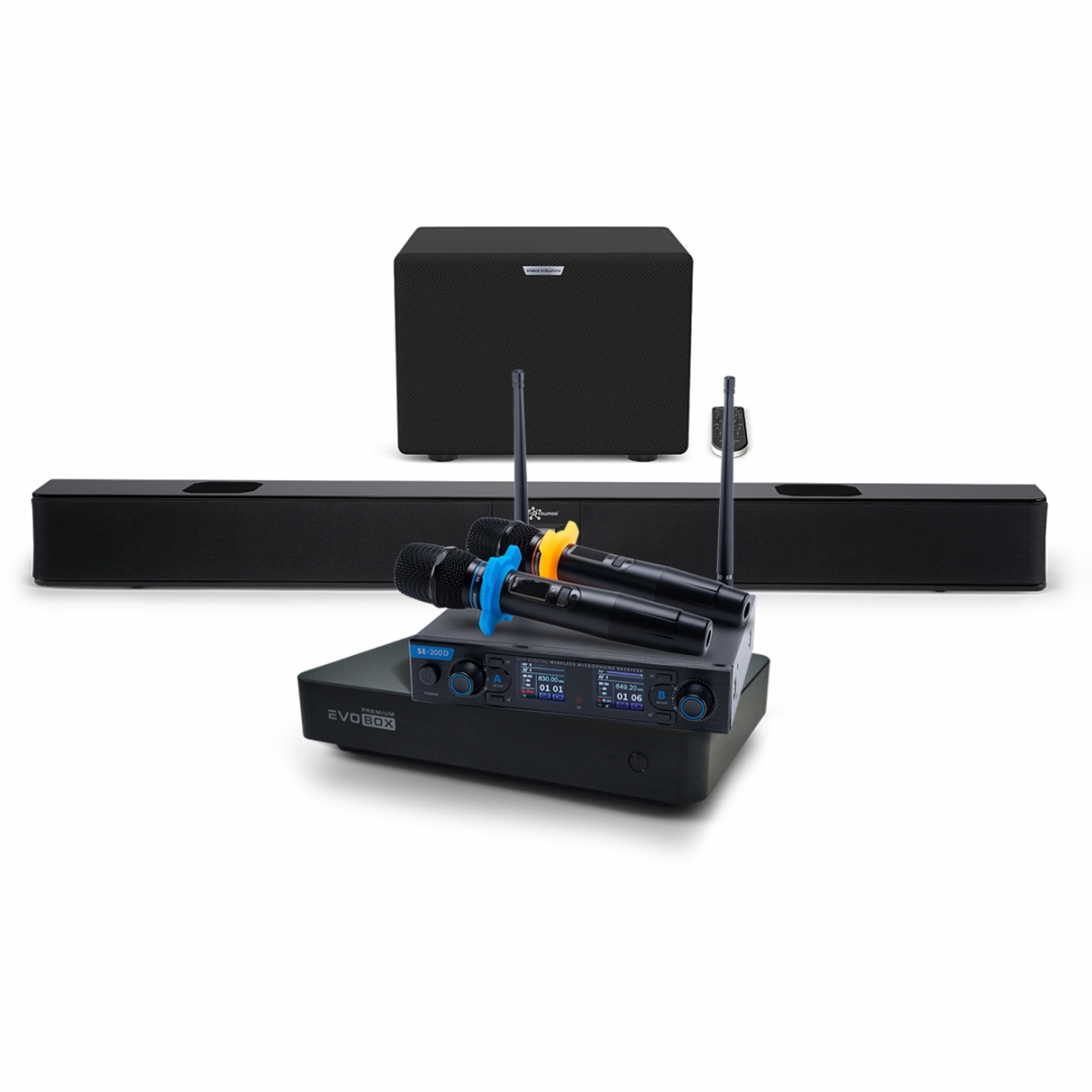 Hi-End караоке-система EVOBOX Premium + EvoSoundBar (саундбар с караоке) в Карталах